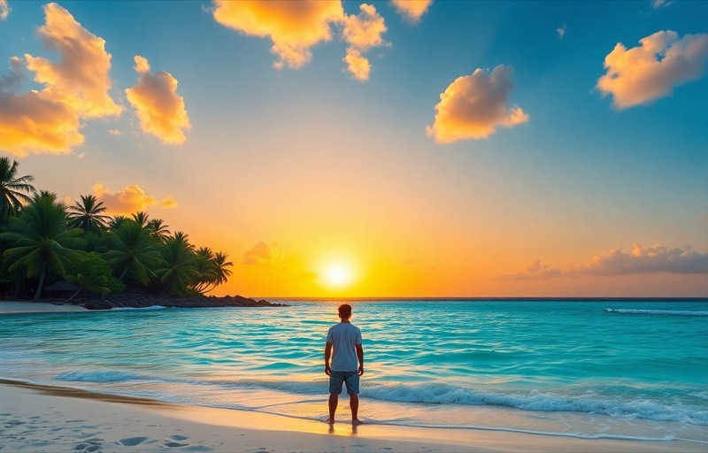 Take me to a tropical beach — Background AI filter example