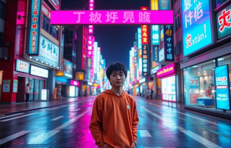 Send me to neon Tokyo — Background AI filter example