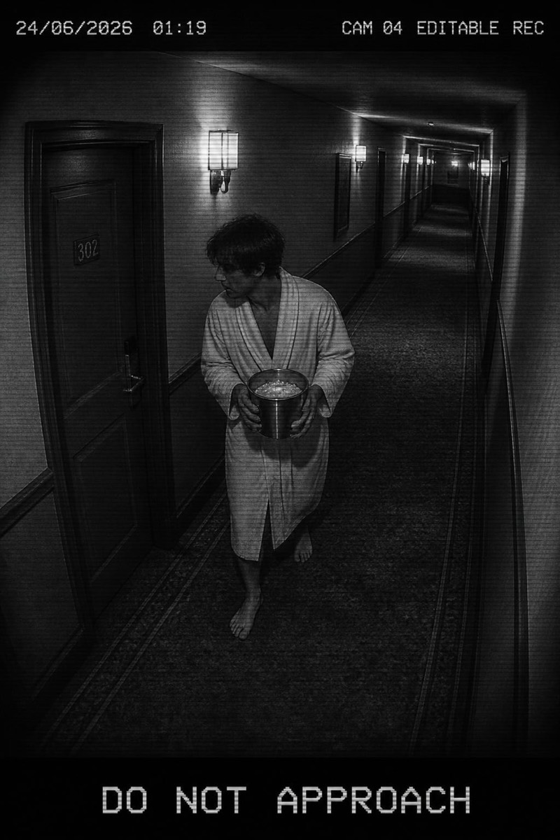 Hotel Hallway — CCTV AI filter example