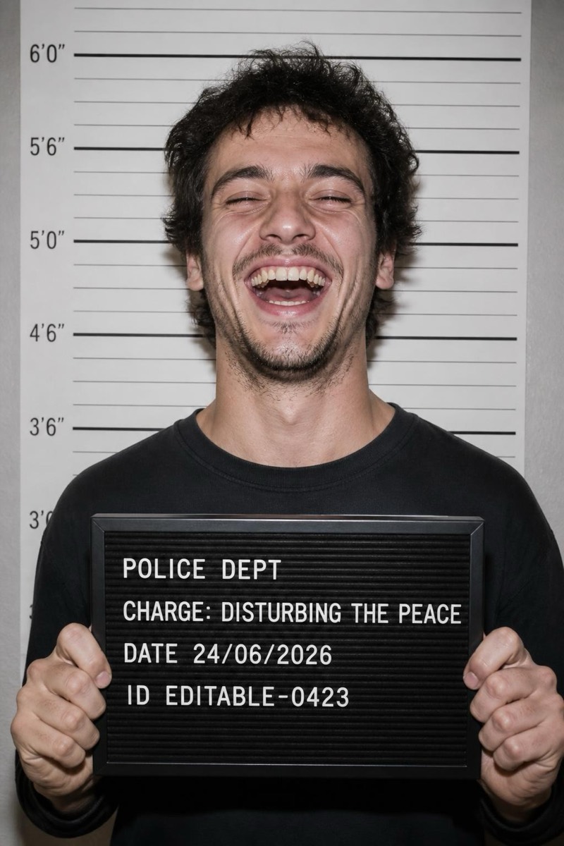 The Laugher — Mugshot AI filter