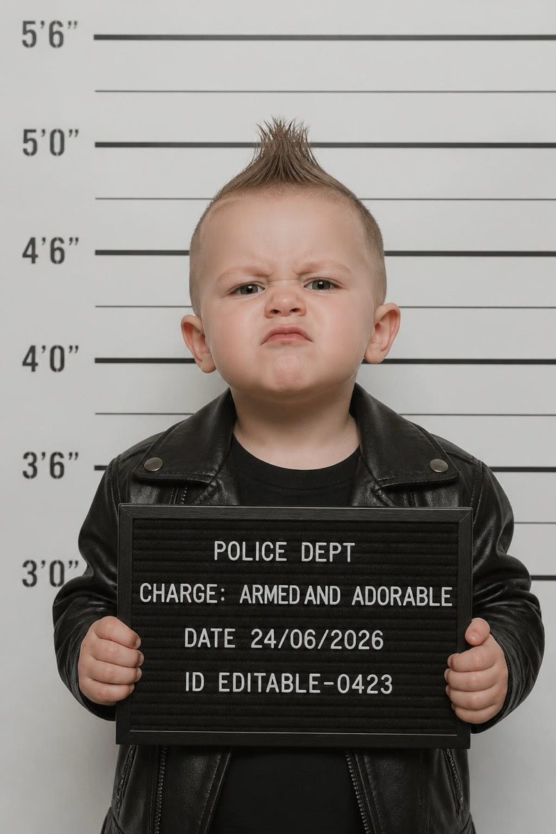 The Menace — Mugshot AI filter example