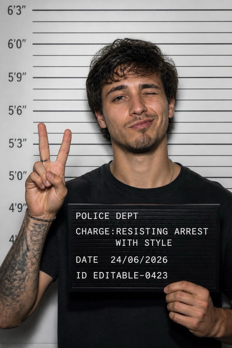 The Peace Sign — Mugshot AI filter
