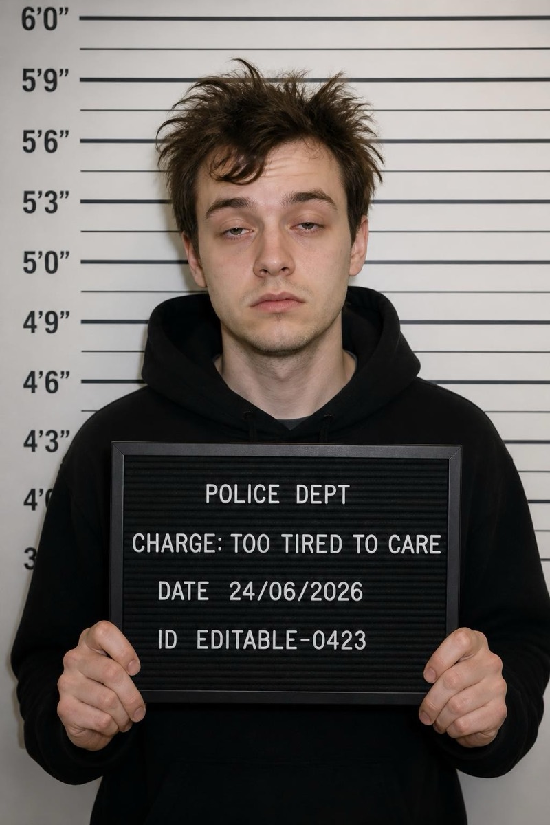 The Sleepy — Mugshot AI filter example