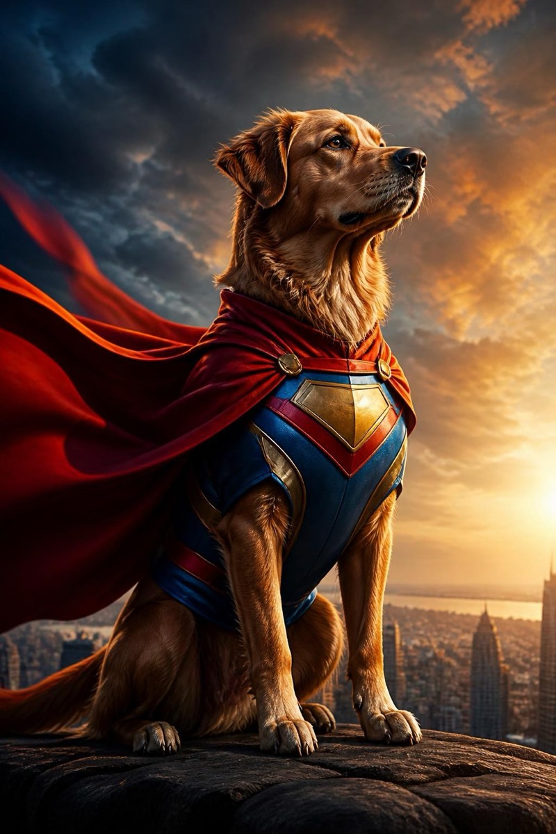 Superhero — Pet Portrait AI filter example