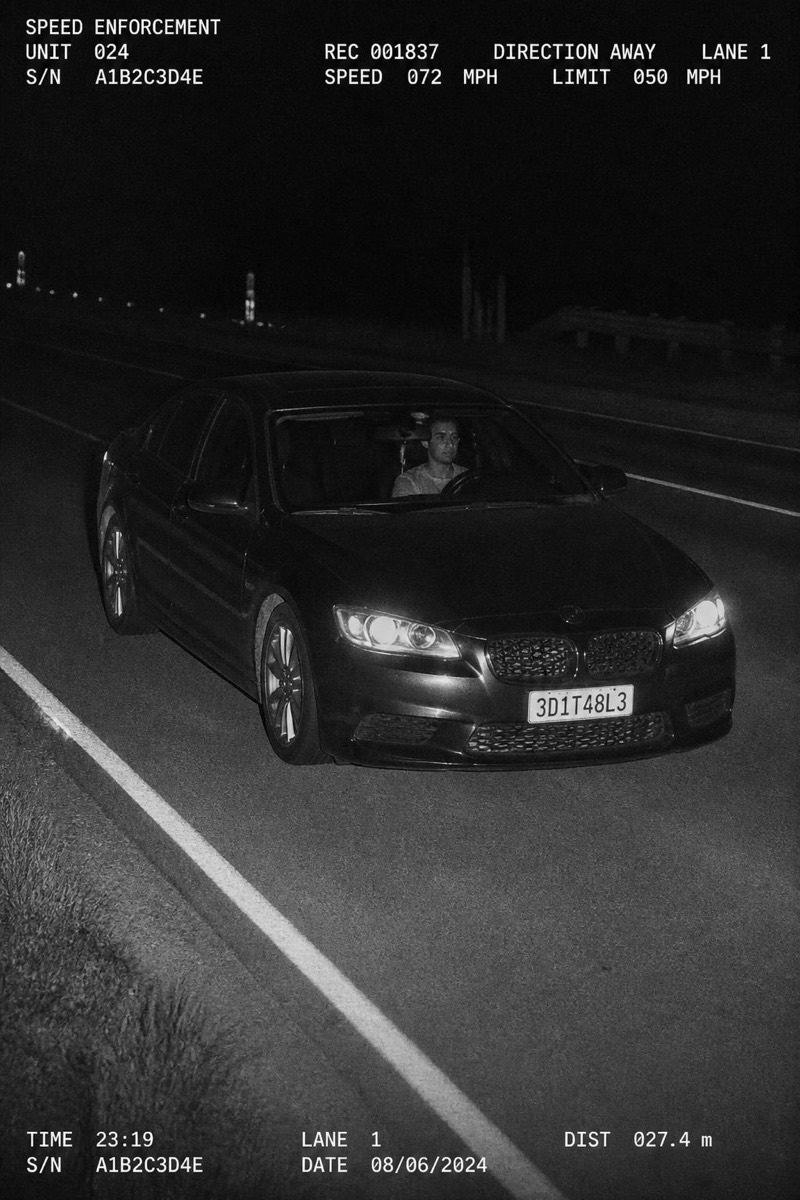 Dark Sedan — Speed Trap AI filter example