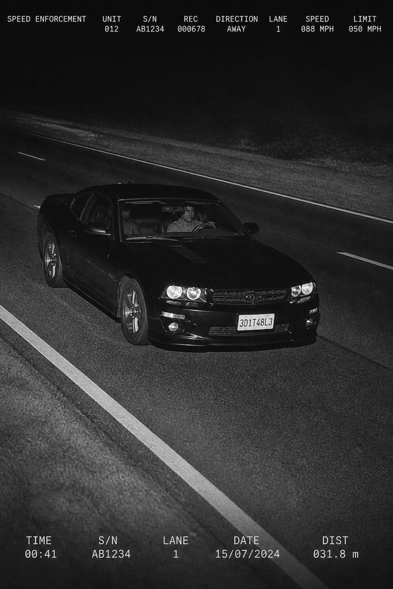 Muscle Coupe — Speed Trap AI filter example