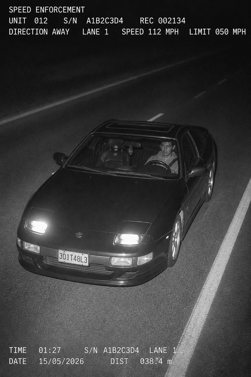 JDM Coupe — Speed Trap AI filter example