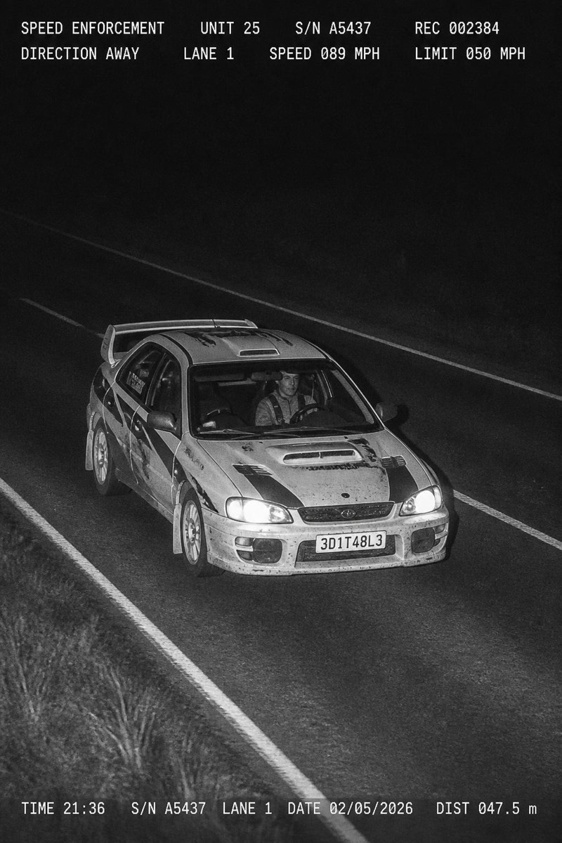 Rally Car — Speed Trap AI filter example