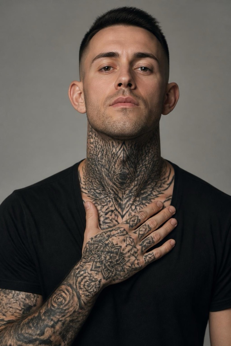 Neck & Hand — Tattoo AI filter example