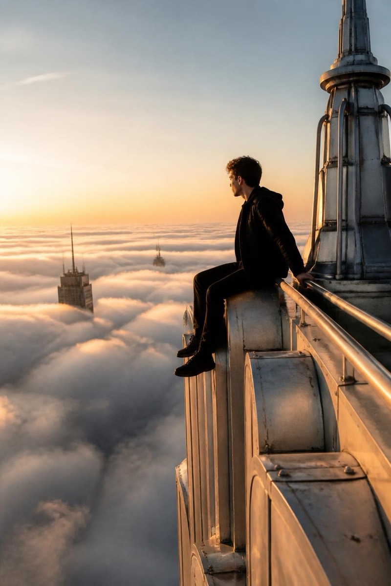 Sunrise Summit — Upclimb AI filter example