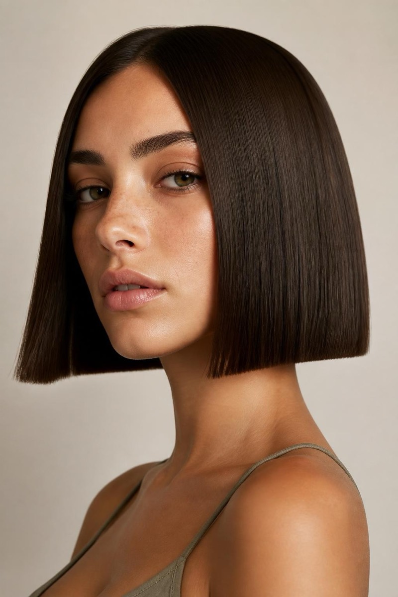 Blunt Cut — Woman Hair AI filter example