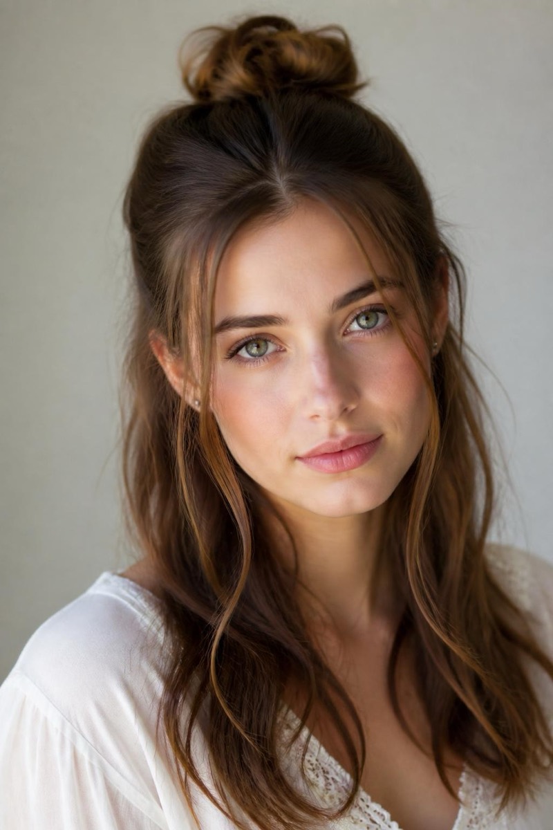 Half Up — Woman Hair AI filter example